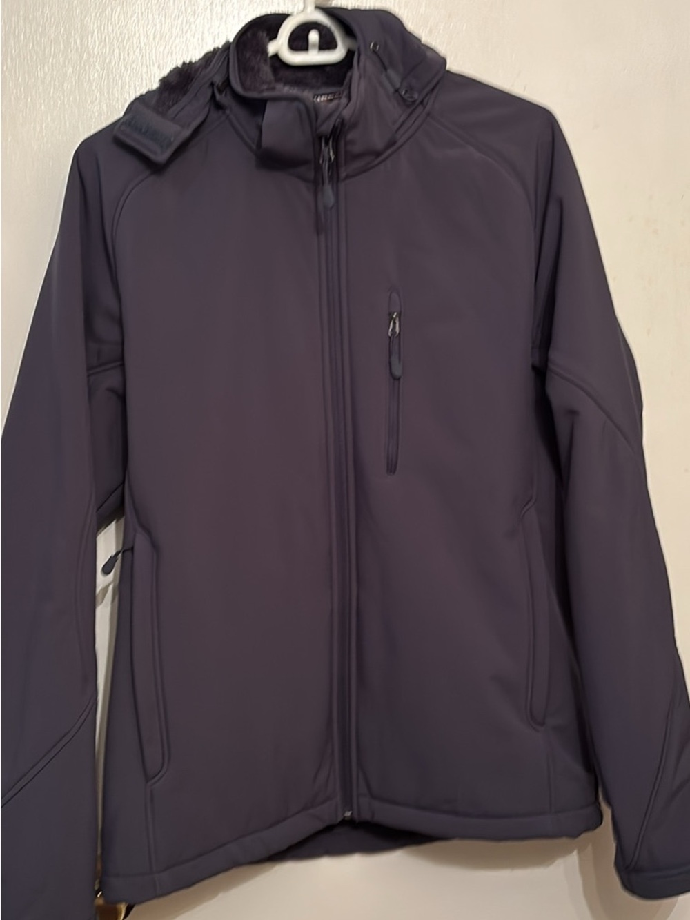 Kirkland Signature Dark Navy Softshell Hooded Windbreaker